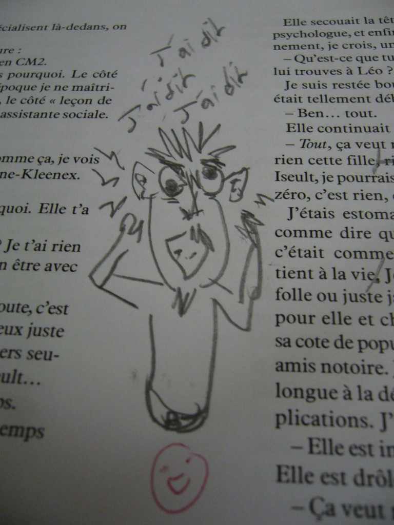 Editor getting annoyed at the amount of 'I said' in a dialogue ('J'ai dit! J'ai dit! J'ai dit!')